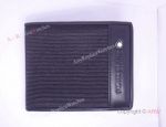 Montblanc Replica Wallet Stripe Nylon and Genuine Black Leather Wallet